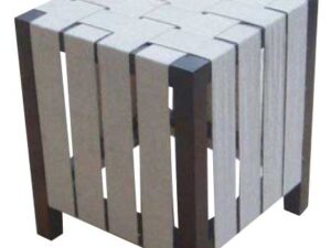 Ξύλινο Σκαμπό Σκούρο Φουντουκί Stripe Stool