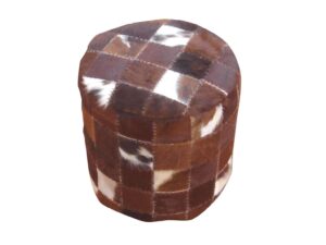 Δερμάτινο Σκαμπό Σκούρο Καφέ Round Matador Small Block