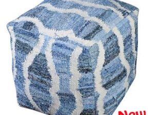 Πουφ Μπλε Με Λευκό Waves Pouf