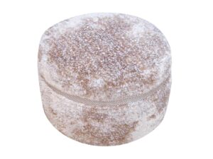 Πουφ Σκαμπό Λευκό Με Μπεζ YG-06A Pouf