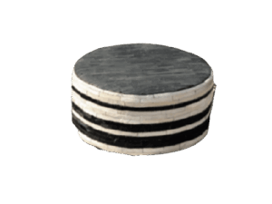 Δερμάτινο Σκαμπό Λευκό Με Μαύρο KB-192 Round