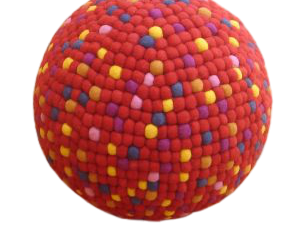 Πουφ Σκαμπό Κόκκινο Με Ροζ Balls Rug Pouf