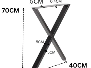 Μεταλλικό Πόδι Τραπεζιού Black Mat Πλάτος 40cm x Ύψος 70cm TL-0
