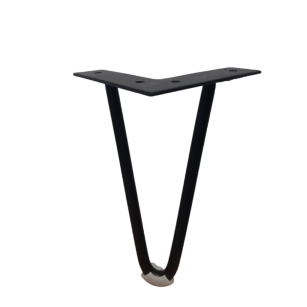 Μεταλλικό Πόδι Επίπλου Με Καμπύλη Μαύρο Ματ Ύψος 18cm ΤΟ-190