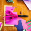 2. Ψαλίδι Αντικολλητικό Παιδικό Για 10+Ετών Ροζ Με Γκλίτερ Fiskars Non-stick SoftGrip School Scissors 18cm 1023915