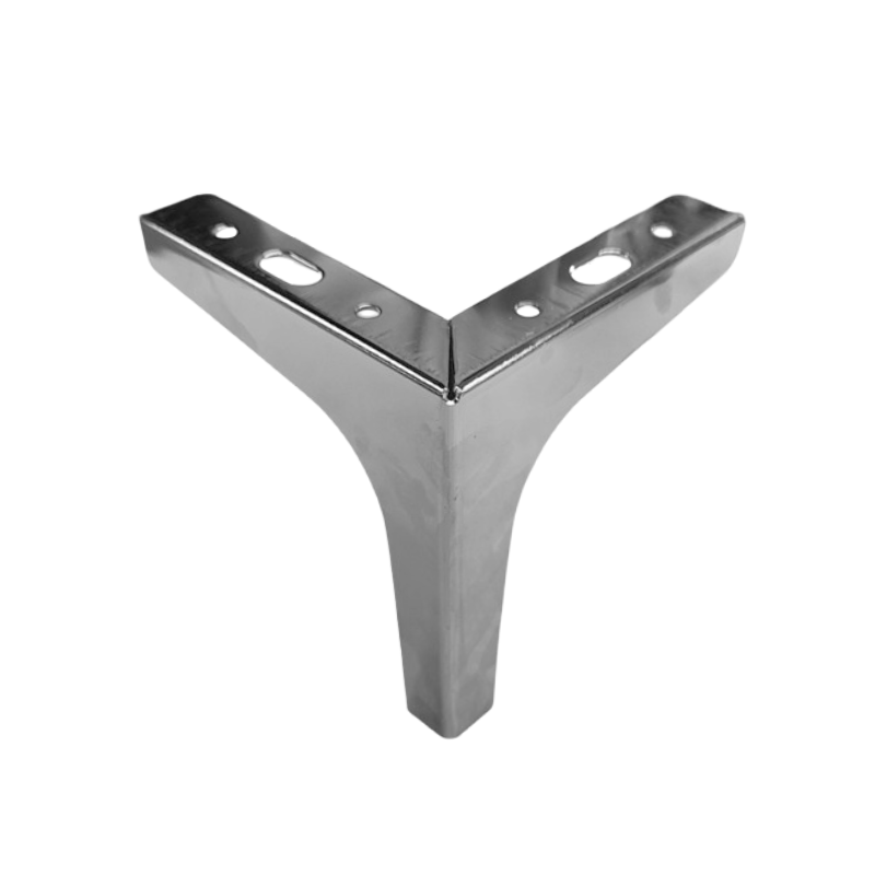 Μεταλλικό Πόδι Γωνιακό Με Καμπύλες Νίκελ Ύψος 13cm - C916