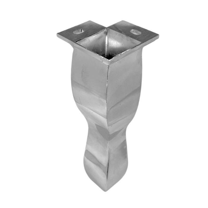 Μεταλλικό Πόδι Ψηλό Νίκελ Με Καμπύλες Ύψος 22,5cm - 12102