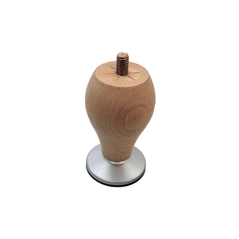 Ξύλινο Πόδι Επίπλου Καμπυλωτό Με Νίκελ Βάση B103