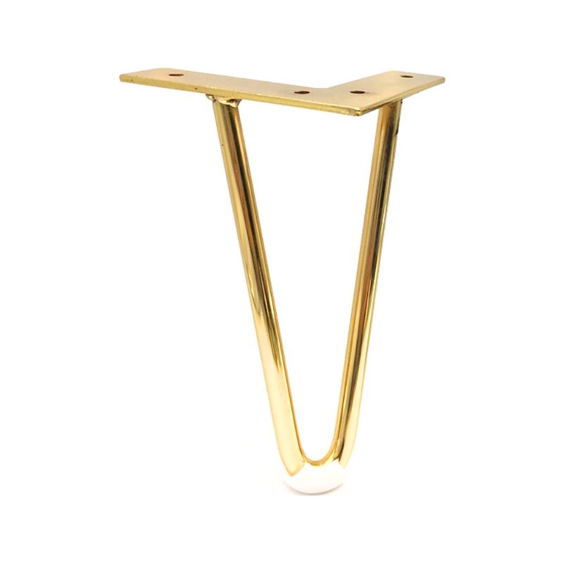 Μεταλλικό Πόδι Επίπλου Με Καμπύλη Χρυσό Ύψος 18cm ΤΟ-191