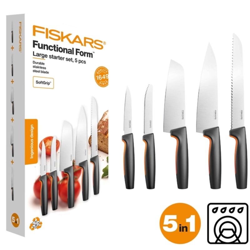Μαχαίρια Κουζίνας Σετ 5 τμχ. Fiskars Functional Form Starter Set 1057558 - Image 2