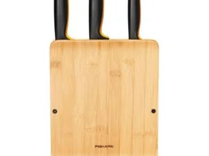 Μαχαίρια Κουζίνας Σετ 3 τμχ. Με Βάση Από Bamboo Fiskars Functional Form With Bamboo Knife Block 1057553