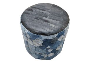 Δερμάτινο Με Τζιν Μπλε Με Μαύρο KB-385A Round – STOOL-029
