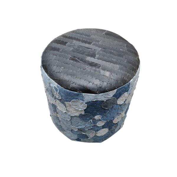 Δερμάτινο Με Τζιν Μπλε Με Μαύρο KB-385A Round