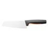 Μαχαίρι Santoku Fiskars Functional Form 28,5cm με φαρδιά λεπίδα από ιαπωνικό ανοξείδωτο ατσάλι και εργονομική μαύρη λαβή