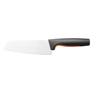 Μαχαίρι Santoku Fiskars Functional Form 28,5cm με φαρδιά λεπίδα από ιαπωνικό ανοξείδωτο ατσάλι και εργονομική μαύρη λαβή